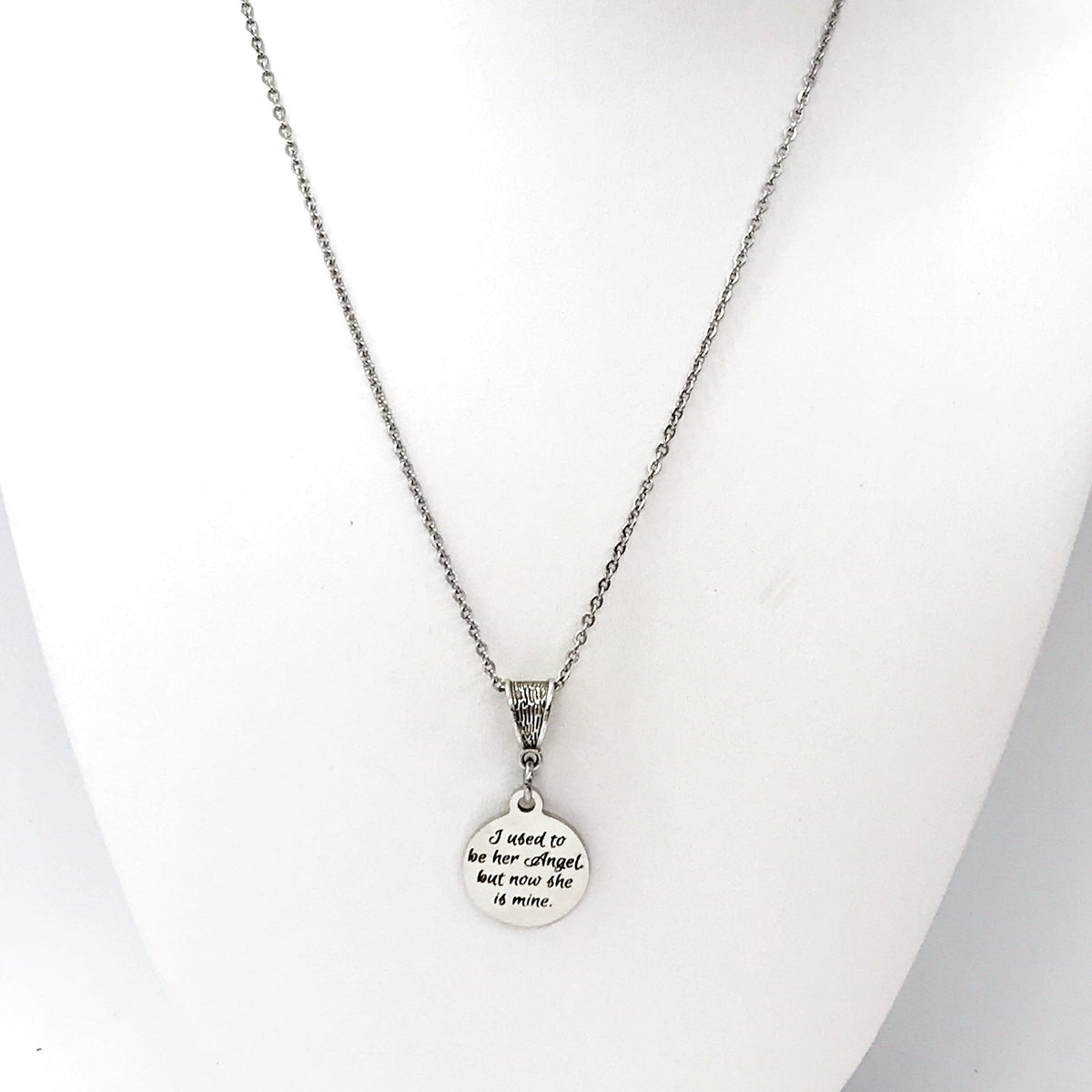 Memorial Gift, I Used To Be Her Angel But Now She Is Mine Necklace, Memorial Necklace, Remembering Her,  Mom Memorial, Grandmother Memorial