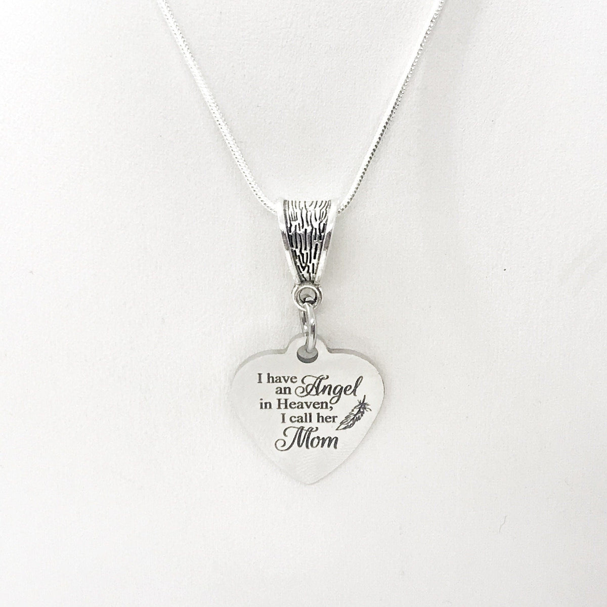 “I Have an Angel in Heaven — I Call Her Mom” Necklace