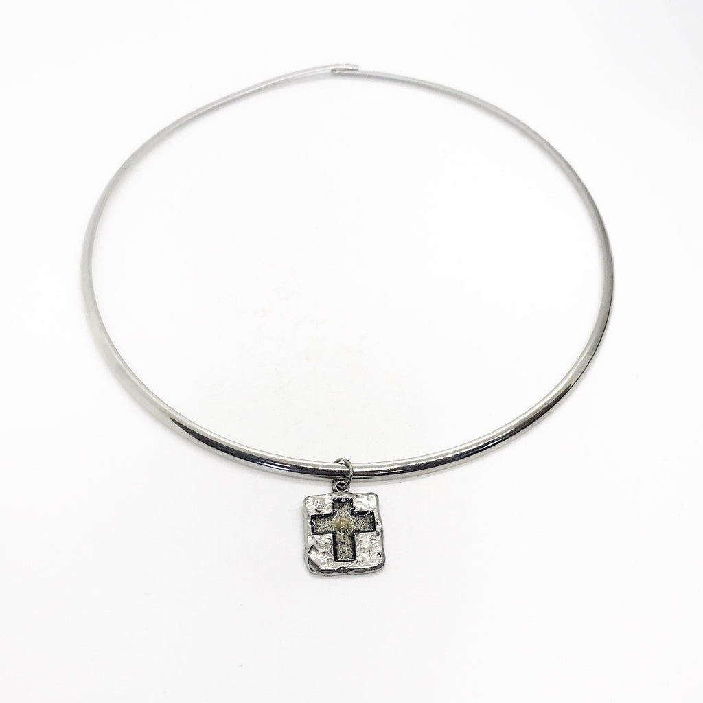 Mustard Seed Necklace, Mustard Seed Cross Collar, Stainless Steel Necklace, Matthew 17 20 Necklace, Mustard Seed Charm, Christian Jewelry