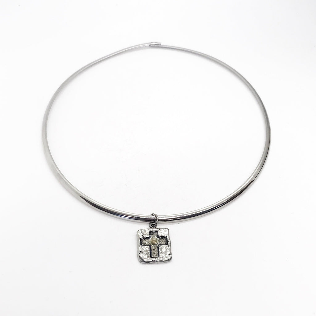 Mustard Seed Necklace, Mustard Seed Cross Collar, Stainless Steel Necklace, Matthew 17 20 Necklace, Mustard Seed Charm, Christian Jewelry