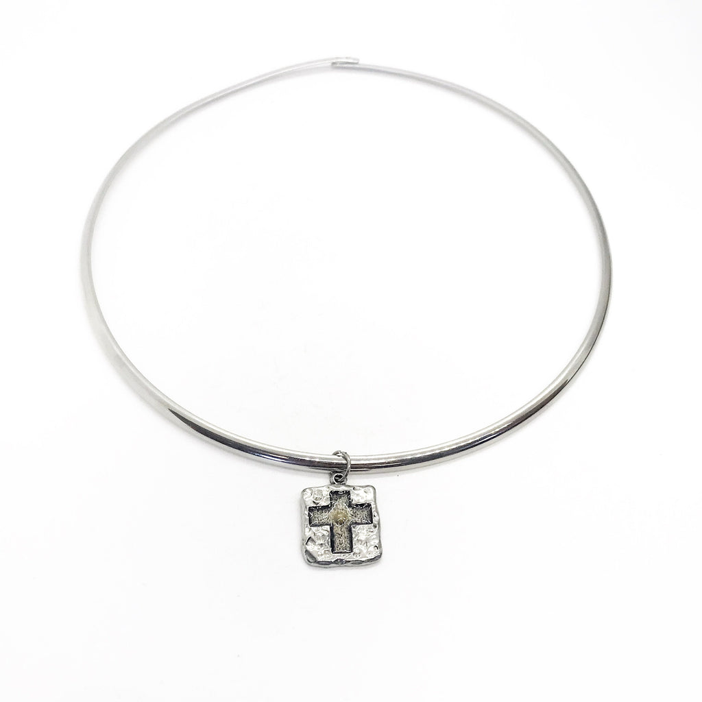 Mustard Seed Necklace, Mustard Seed Cross Collar, Stainless Steel Necklace, Matthew 17 20 Necklace, Mustard Seed Charm, Christian Jewelry