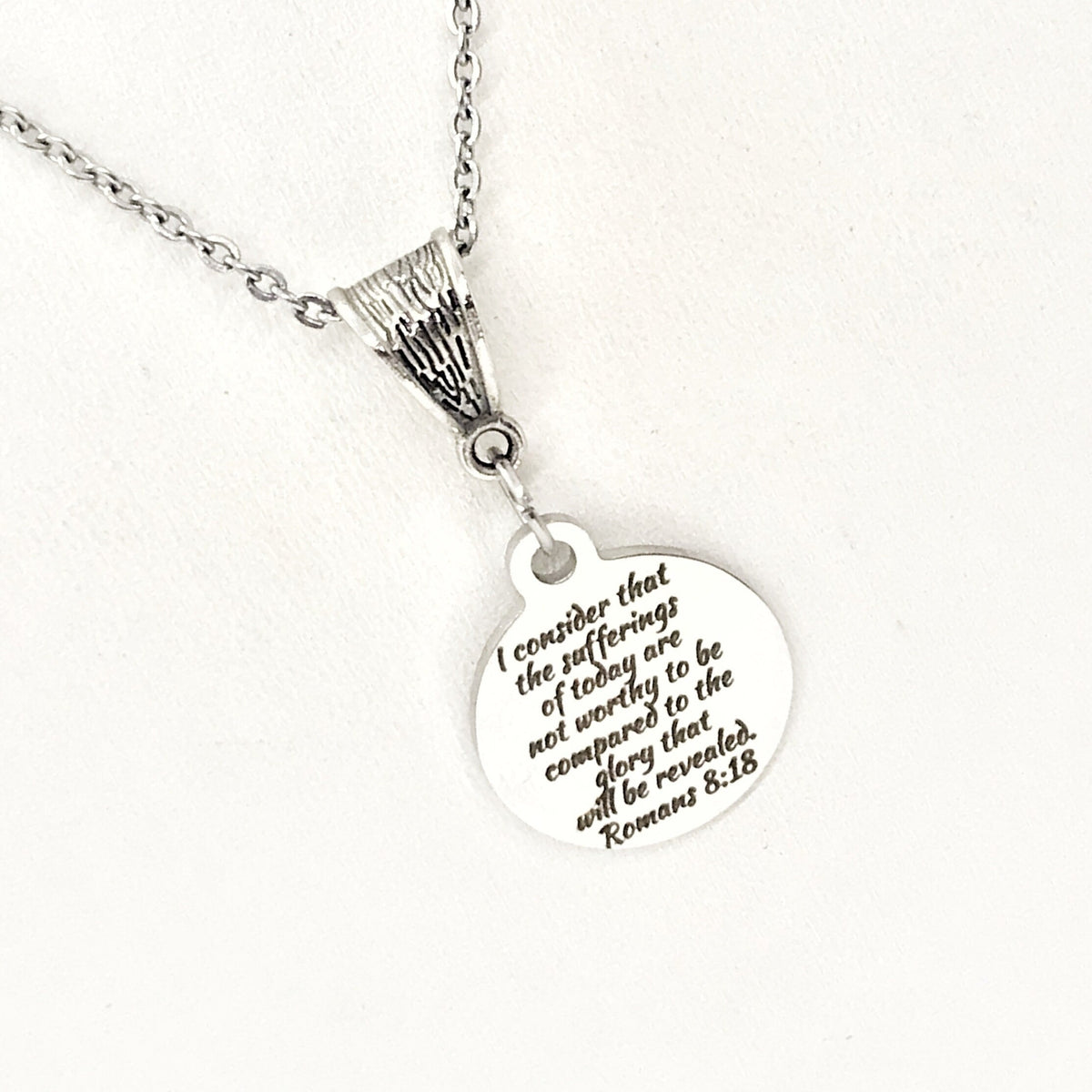 Scripture Jewelry, Sufferings of Today Necklace, Glory That Will Be Revealed, Romans 8 18 Quote, Scripture Quote, Scripture Gift