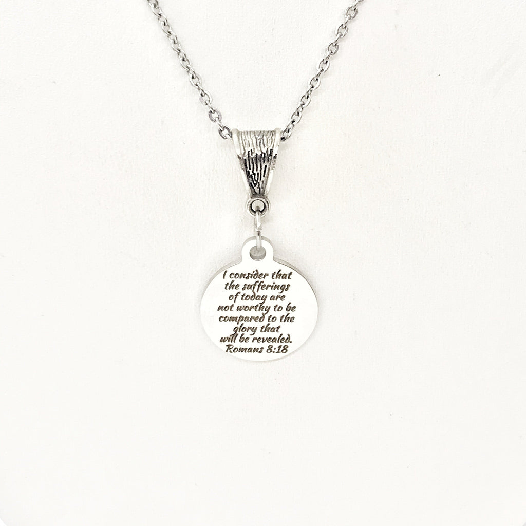 Scripture Jewelry, Sufferings of Today Necklace, Glory That Will Be Revealed, Romans 8 18 Quote, Scripture Quote, Scripture Gift