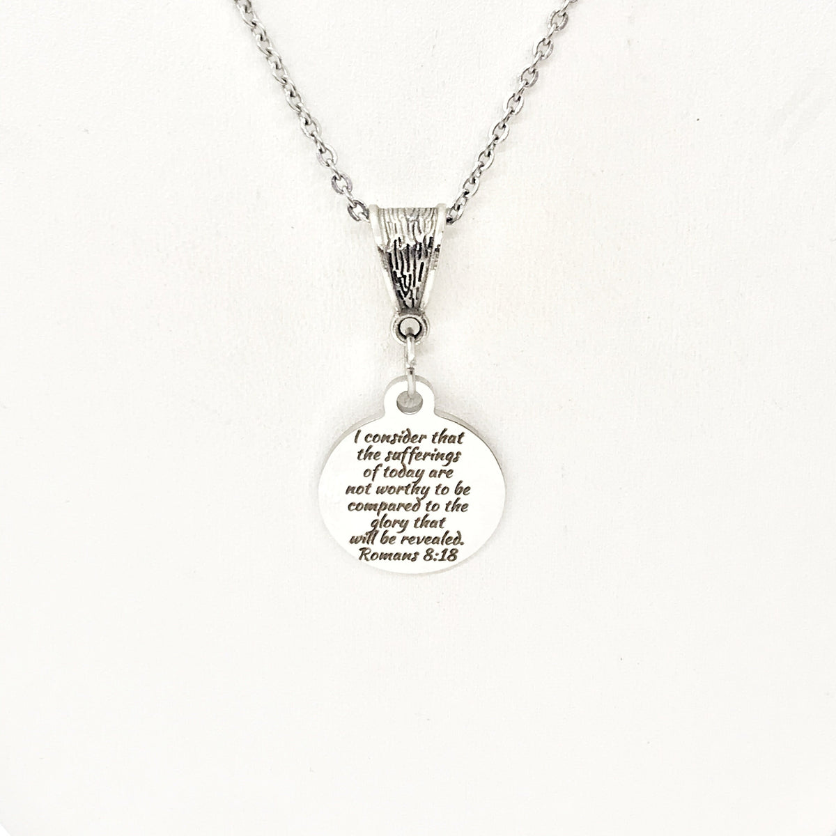 Scripture Jewelry, Sufferings of Today Necklace, Glory That Will Be Revealed, Romans 8 18 Quote, Scripture Quote, Scripture Gift