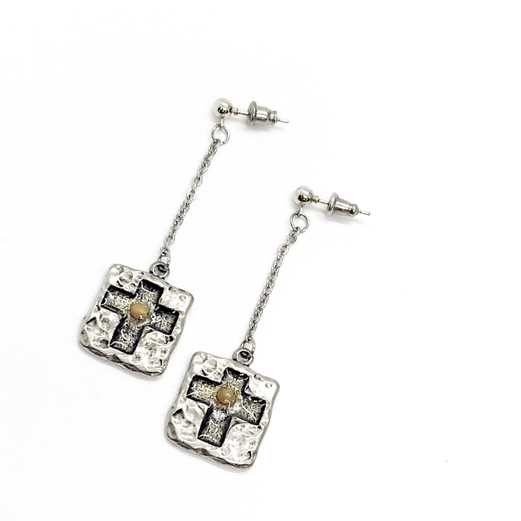 Mustard Seed Drop Dangle Earrings, Cross Mustard Seed Jewelry, Matthew 17 20, Mustard Seed Faith Jewelry, Scripture Gifts