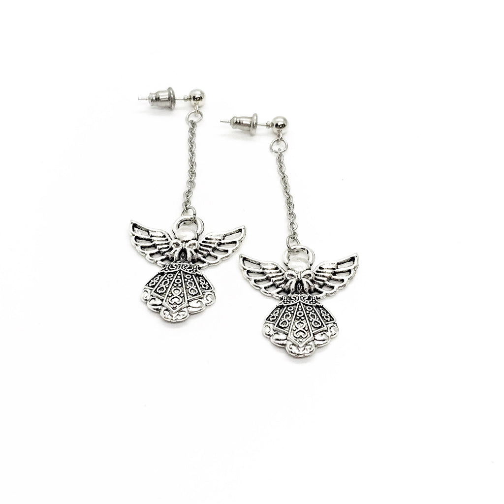 Angel Drop Dangle Earrings, Angel Jewelry, Gift For Her, Faith Gifts, Angel Gift, Angel Charms, Christian Gifts, Memorial Gifts