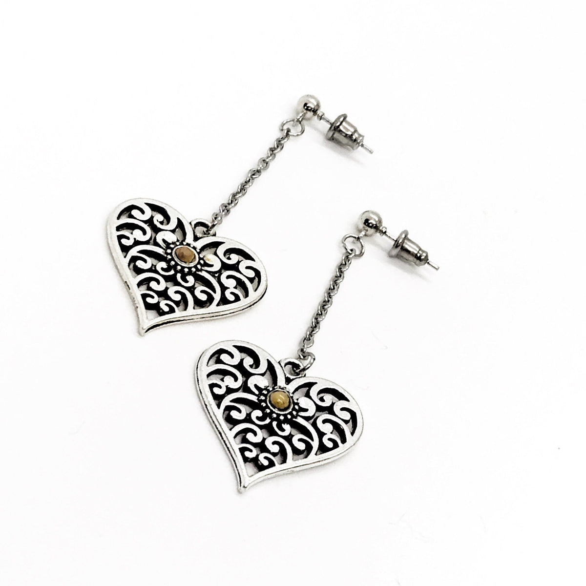 Mustard Seed Dangle Heart Earrings,  Mustard Seed Jewelry, Matthew 17 20, Mustard Seed Faith Jewelry, Scripture Gifts, Faith Gift