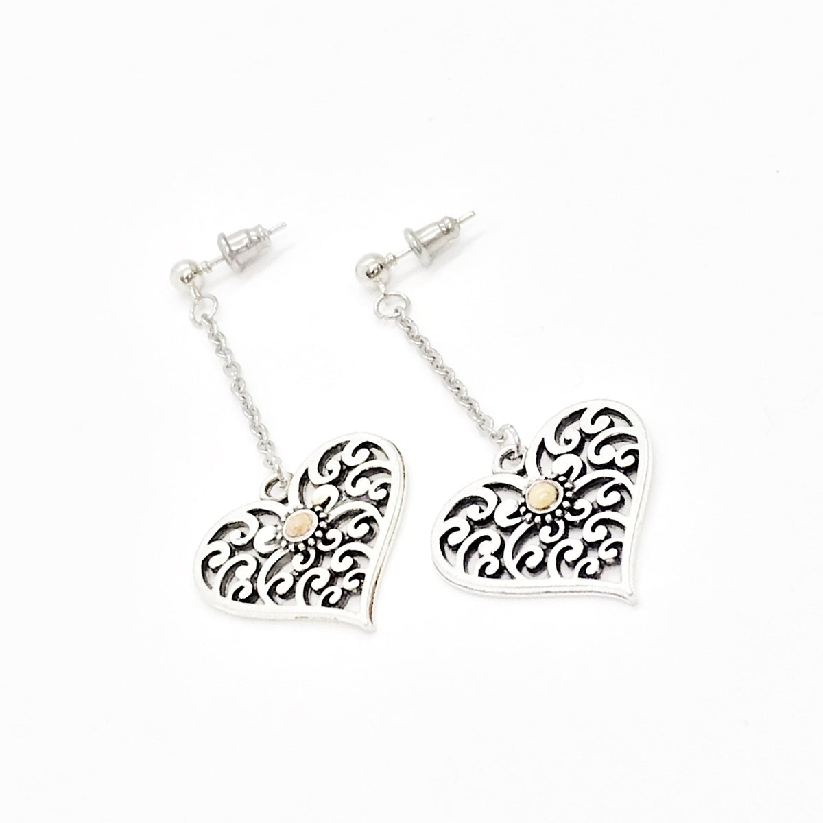 Mustard Seed Dangle Heart Earrings,  Mustard Seed Jewelry, Matthew 17 20, Mustard Seed Faith Jewelry, Scripture Gifts, Faith Gift