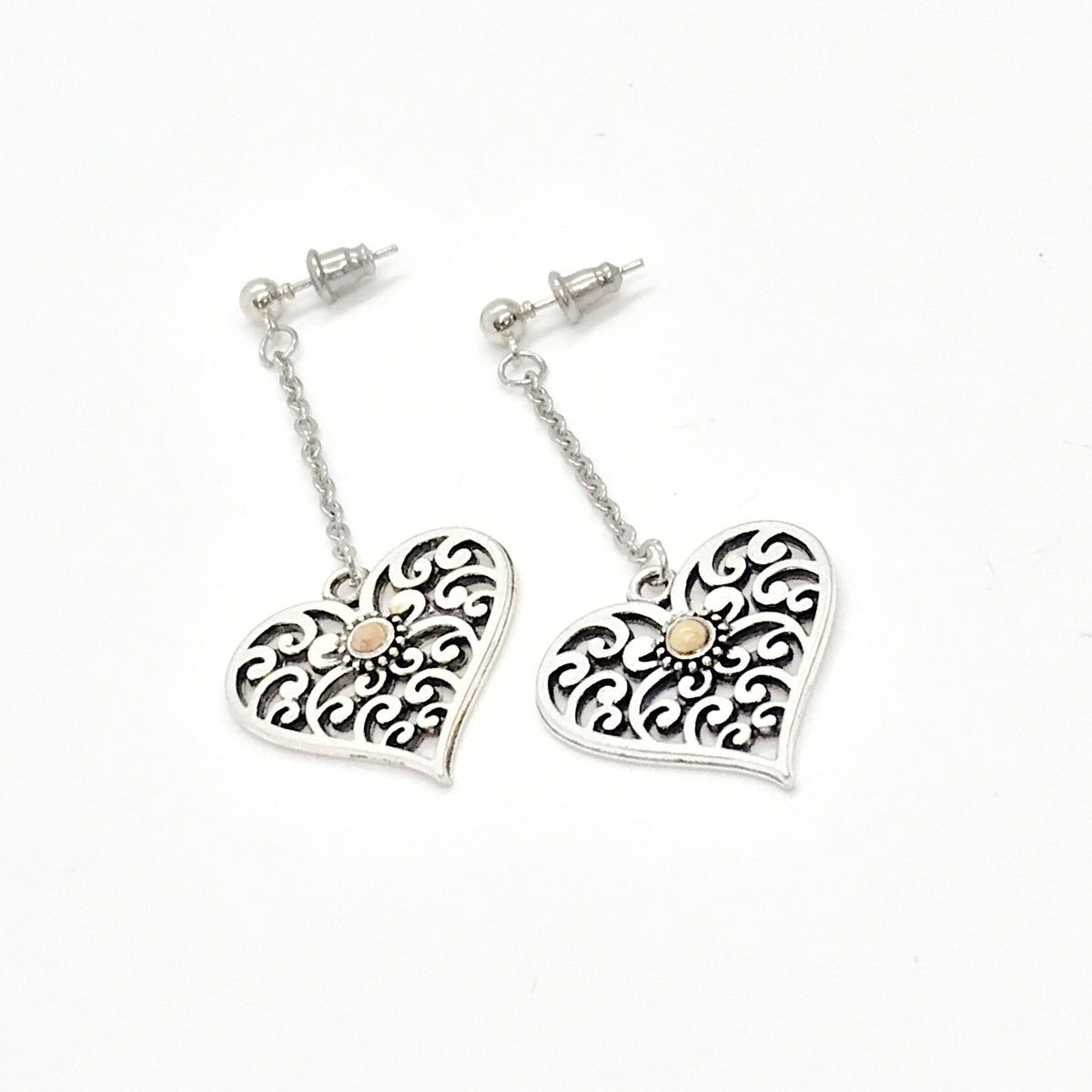 Mustard Seed Dangle Heart Earrings,  Mustard Seed Jewelry, Matthew 17 20, Mustard Seed Faith Jewelry, Scripture Gifts, Faith Gift