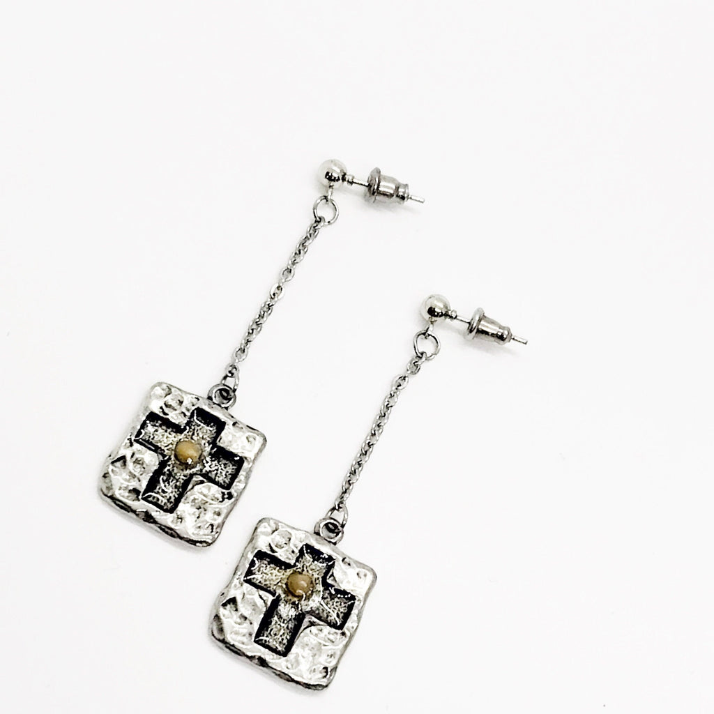Mustard Seed Drop Dangle Earrings, Cross Mustard Seed Jewelry, Matthew 17 20, Mustard Seed Faith Jewelry, Scripture Gifts