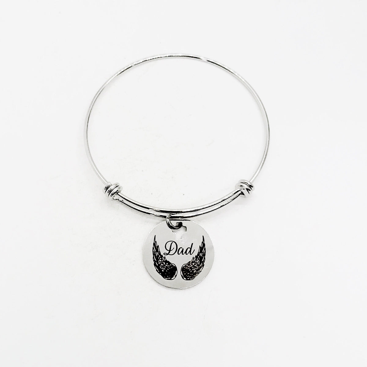 Dad Memorial, Dad Is my Angel Bracelet, Charm Bracelet, Stacking Bangle, Remembering Dad, Love My Dad, Sympathy gift, Gift For Her