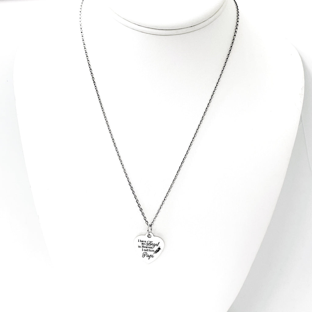 Father Memorial, I Have An Angel In Heaven I Call Him Papi Necklace, Remembering Papi, Remembering My Dad, Loss Of Dad, Sympathy Gift