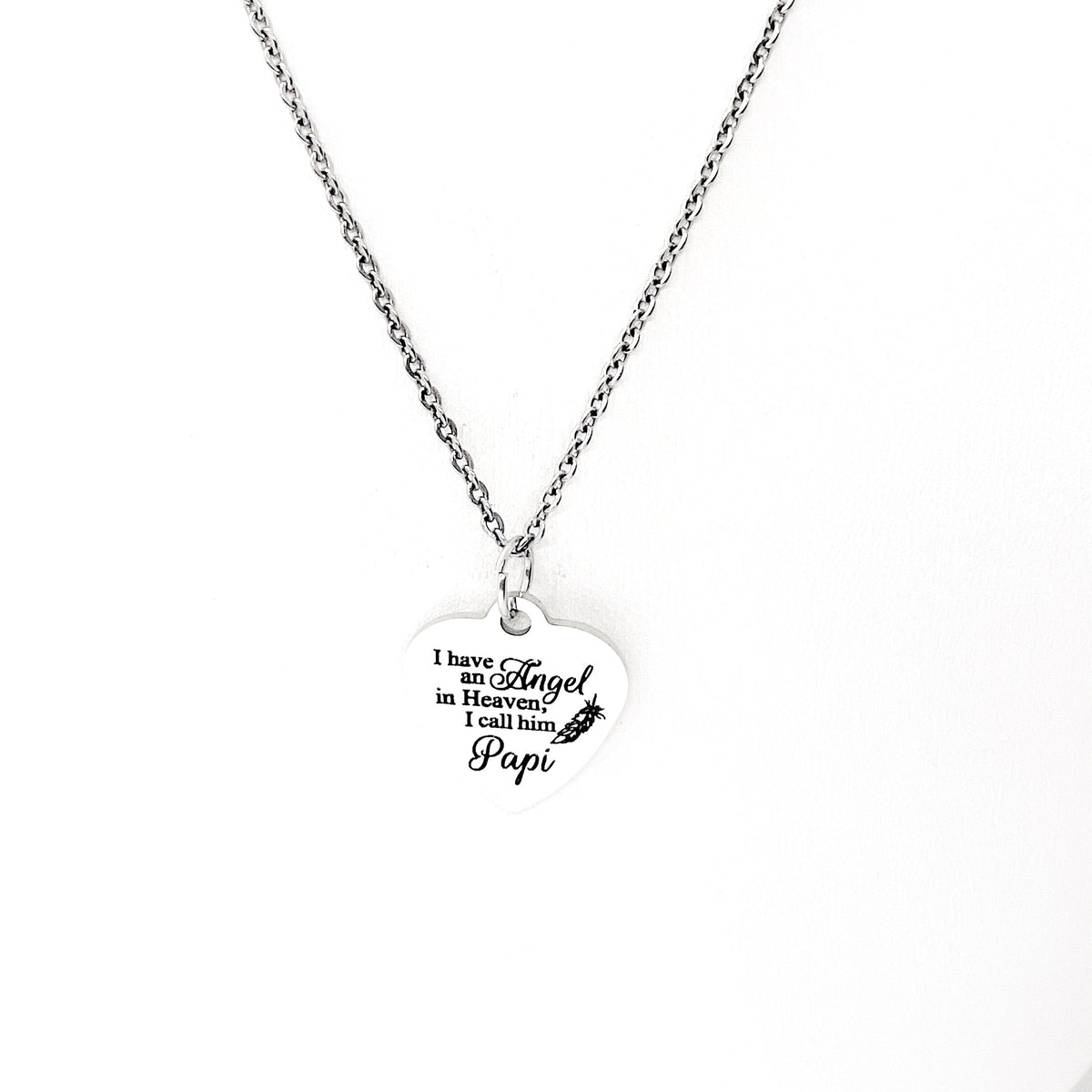 Father Memorial, I Have An Angel In Heaven I Call Him Papi Necklace, Remembering Papi, Remembering My Dad, Loss Of Dad, Sympathy Gift