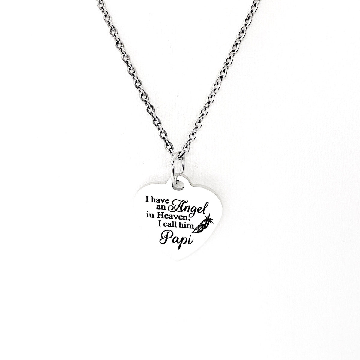 Father Memorial, I Have An Angel In Heaven I Call Him Papi Necklace, Remembering Papi, Remembering My Dad, Loss Of Dad, Sympathy Gift