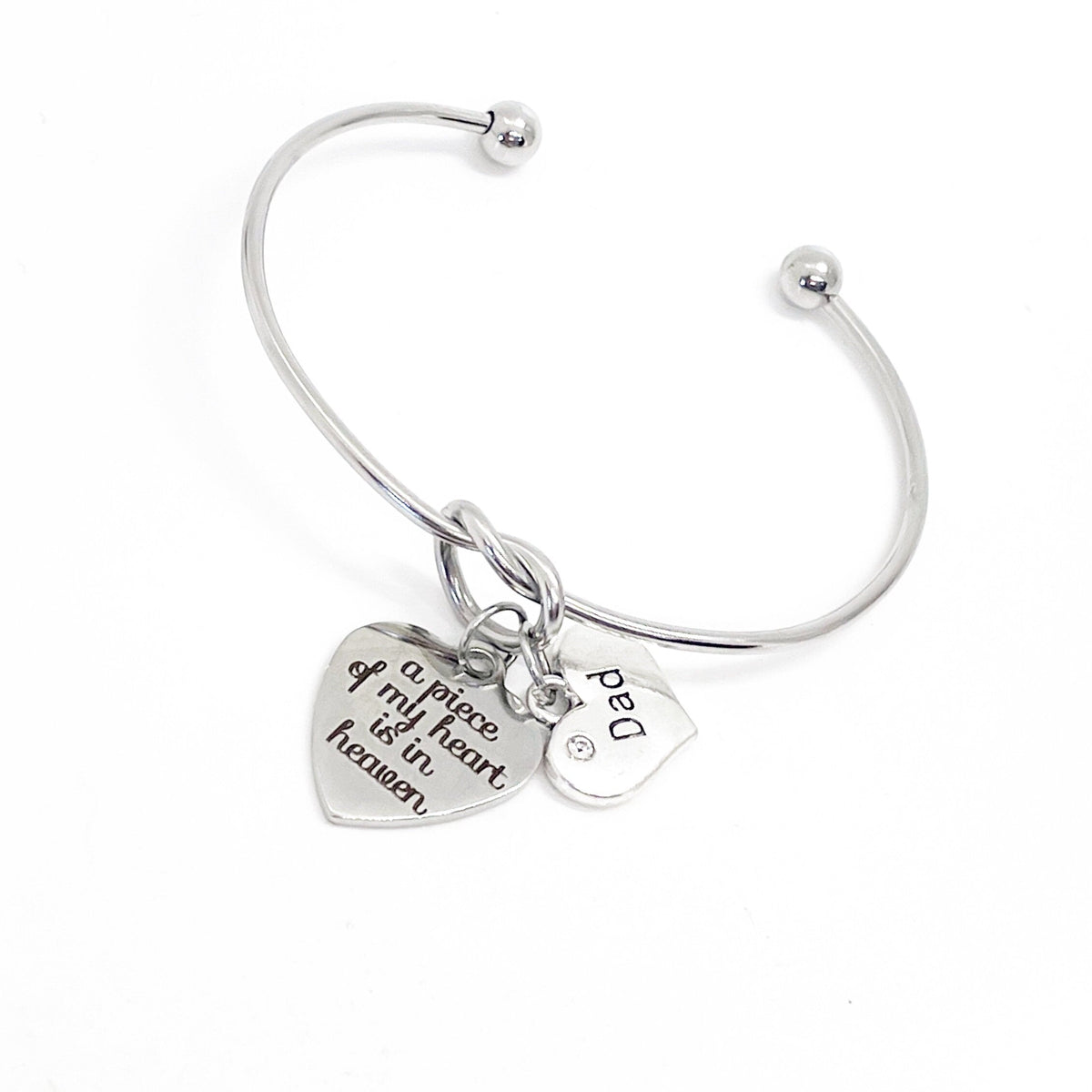 Memorial Bracelet, A Piece Of My Heart Is In Heaven Bracelet, Memorial Jewelry, Remembering Him, Remembering Her, Sympathy Gift, Loss Gift