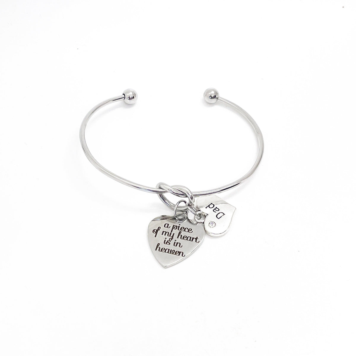 Memorial Bracelet, A Piece Of My Heart Is In Heaven Bracelet, Memorial Jewelry, Remembering Him, Remembering Her, Sympathy Gift, Loss Gift