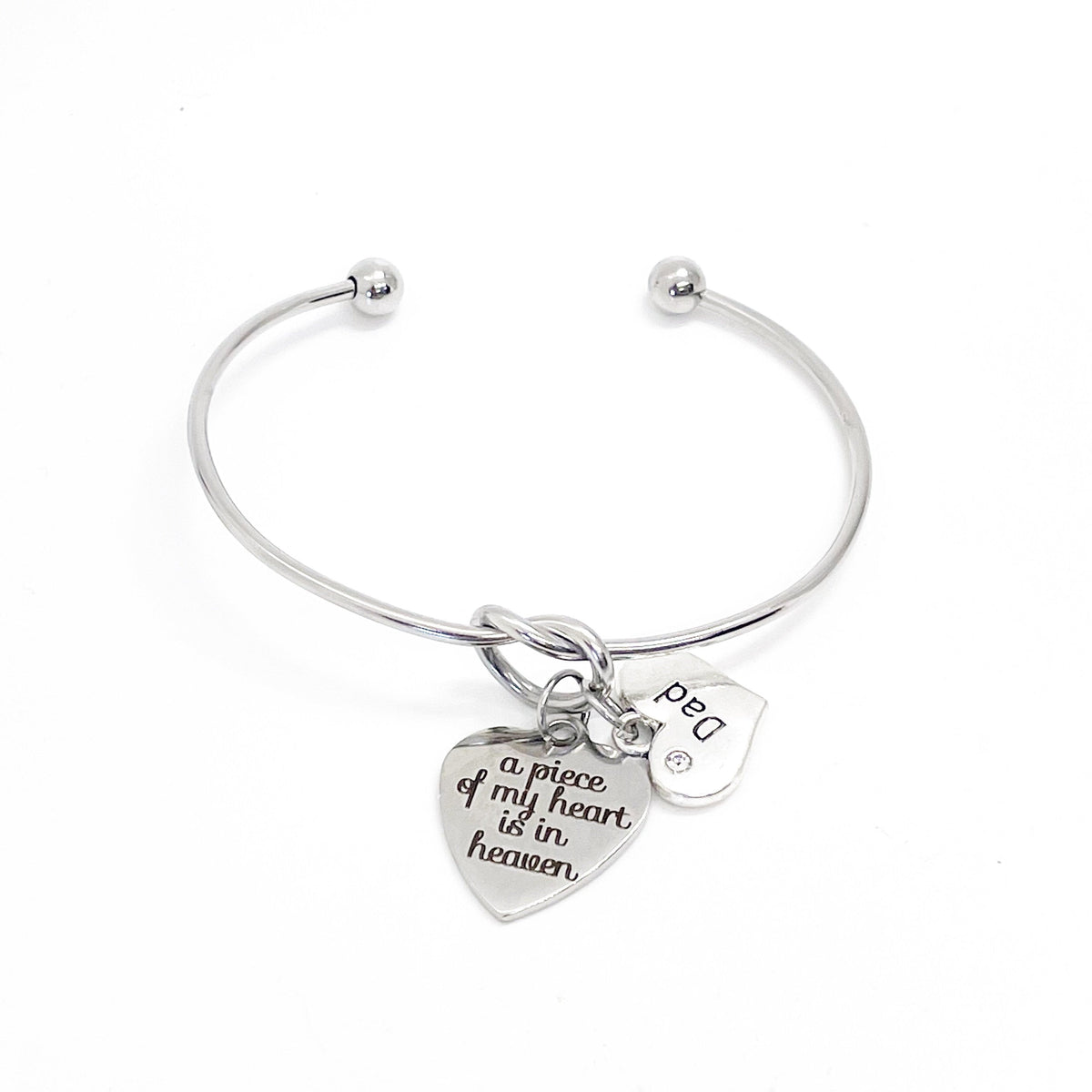 Memorial Bracelet, A Piece Of My Heart Is In Heaven Bracelet, Memorial Jewelry, Remembering Him, Remembering Her, Sympathy Gift, Loss Gift