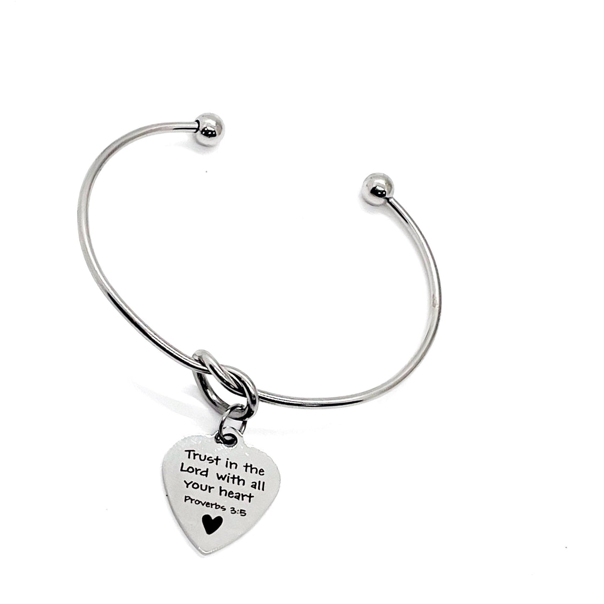 Scripture Gift, Trust In The Lord With All Your Heart Charm Bracelet, Proverbs 3 5, Scripture Quote, Faith Gift, Faith Jewelry