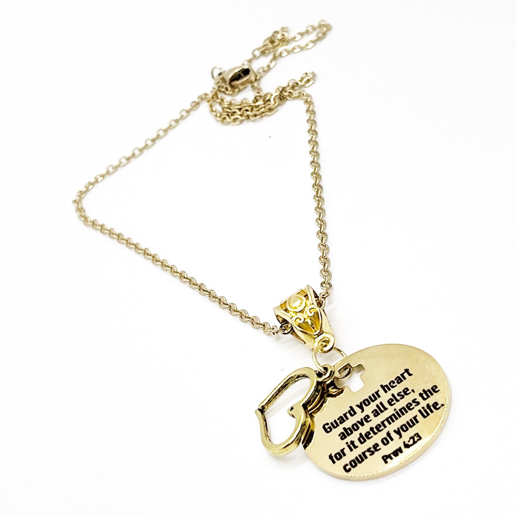 Scripture Gift, Guard Your Heart Above All Else Necklace, Proverbs 4 23 Necklace, Gift For Her, Daughter Gift, Granddaughter Gift