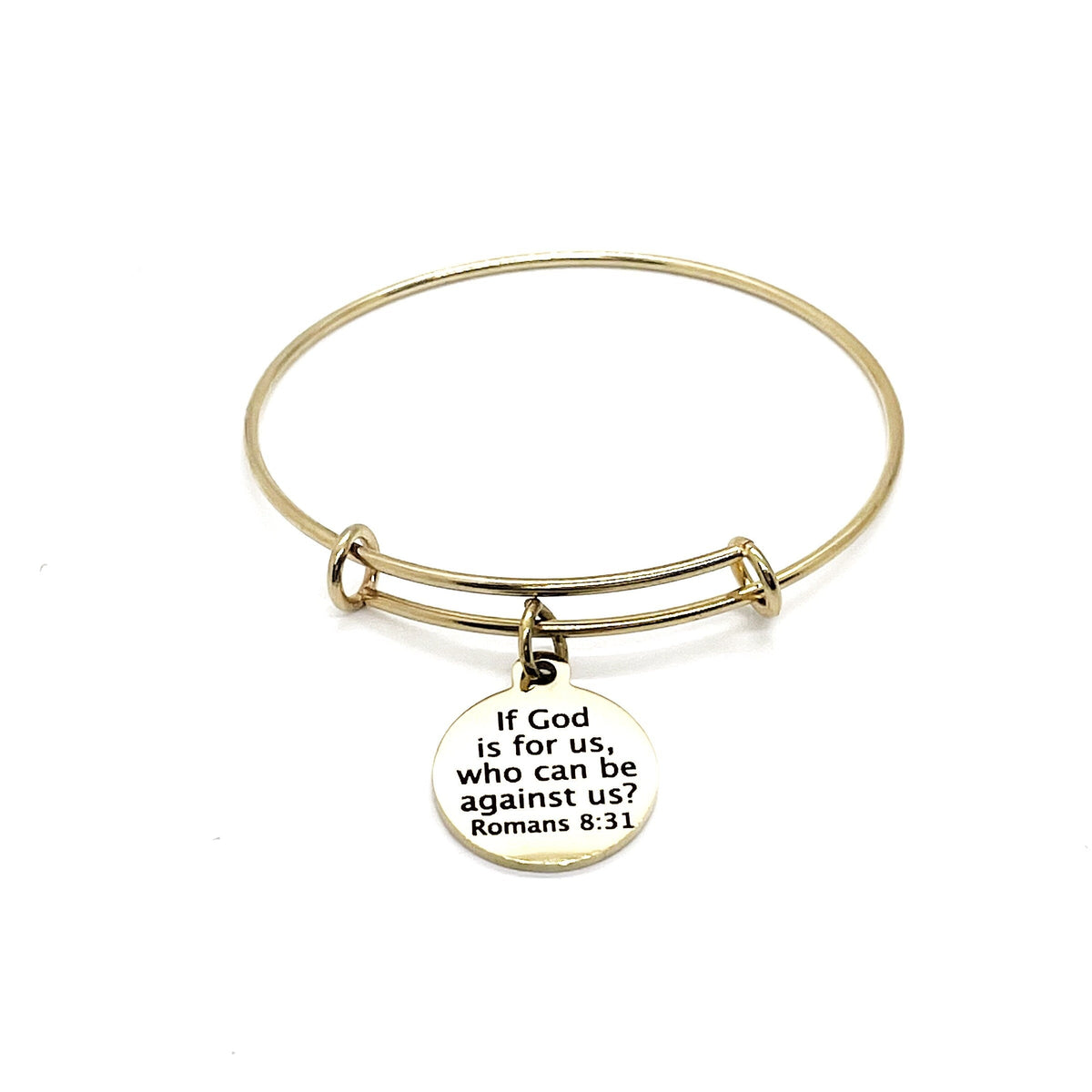 Faith Gift, If God Is For Us Who Can Be Against Us Charm Bracelet, Romans 8 31, Christian Jewelry, Faith Jewelry, Scripture Quote