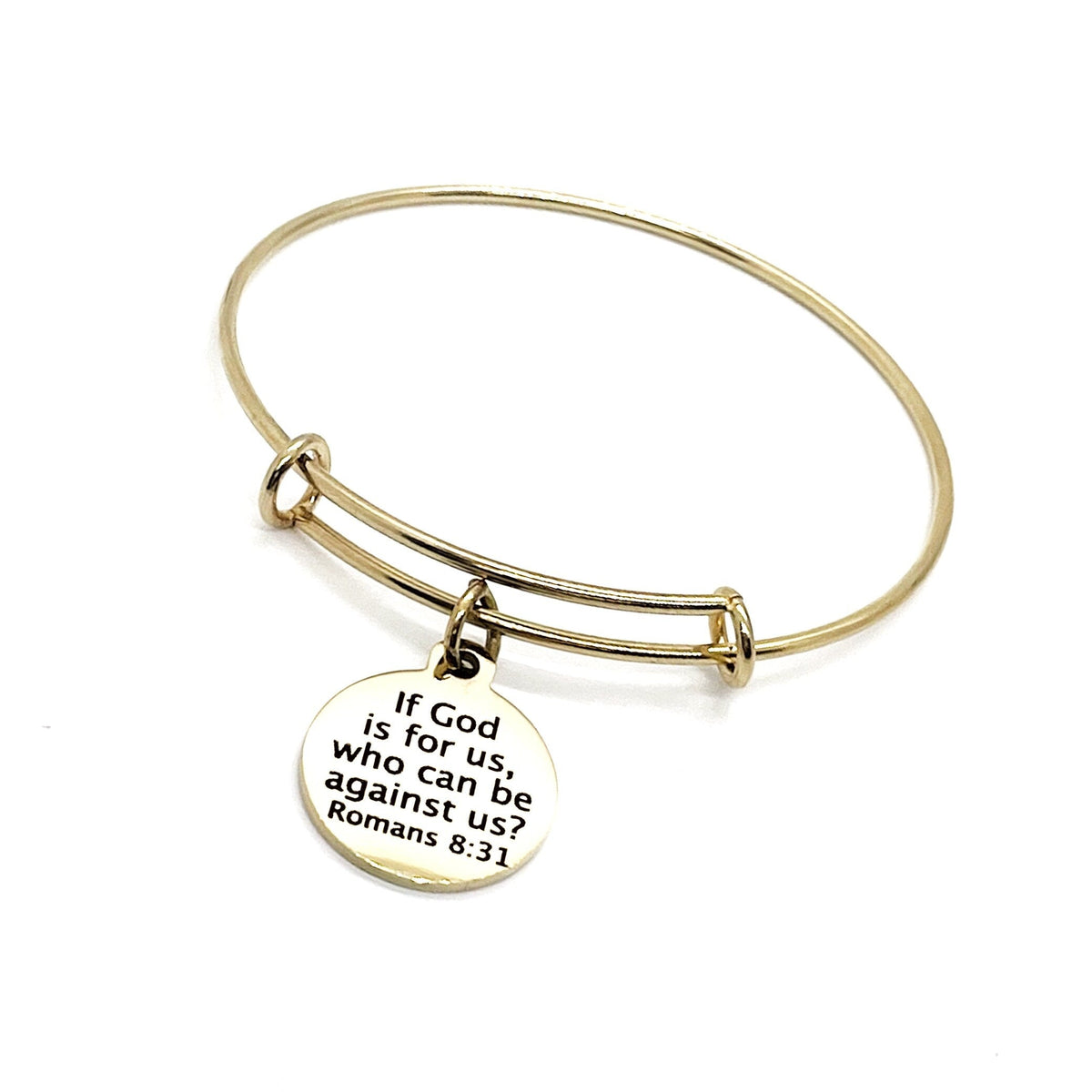 Faith Gift, If God Is For Us Who Can Be Against Us Charm Bracelet, Romans 8 31, Christian Jewelry, Faith Jewelry, Scripture Quote