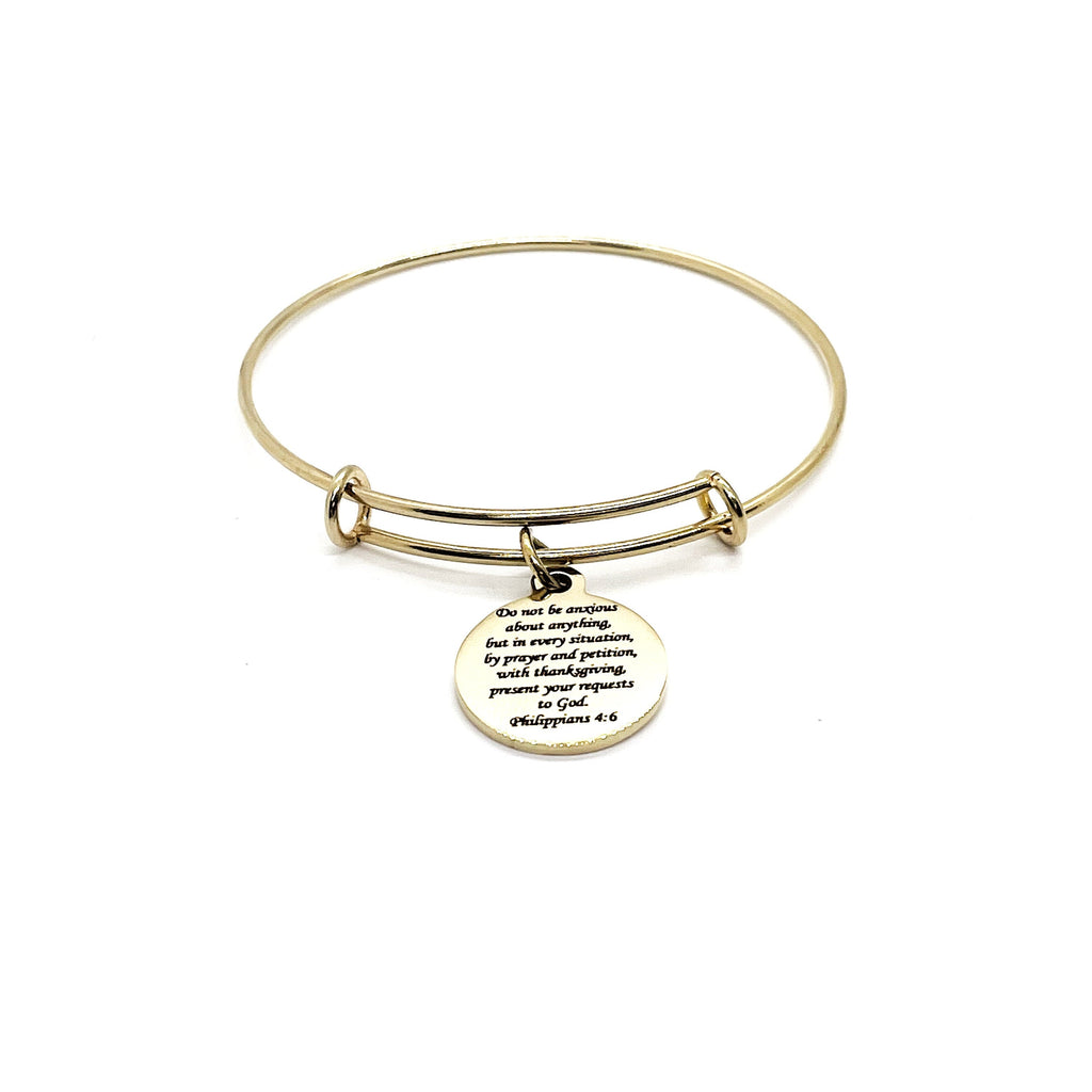 Faith Gift, Do Not Be Anxious Charm Bracelet, Philippians 4 6, Christian Jewelry, Faith Jewelry, Scripture Quote