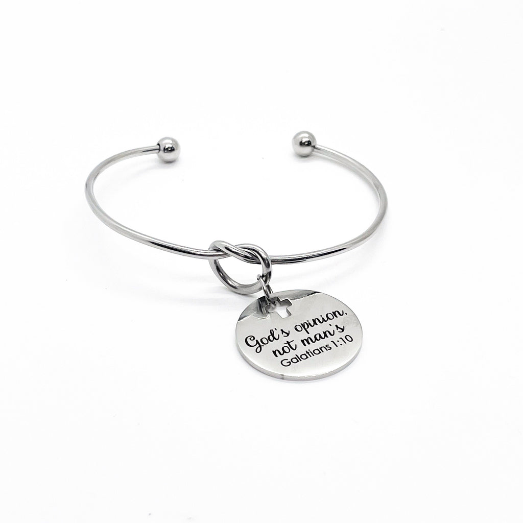 Faith Jewelry, God’s Opinion Not Man’s Charm Bracelet, Scripture Gift, Galatians 1 10 Charm, Bible Verse Jewelry, Faith Gift, Christian Gift