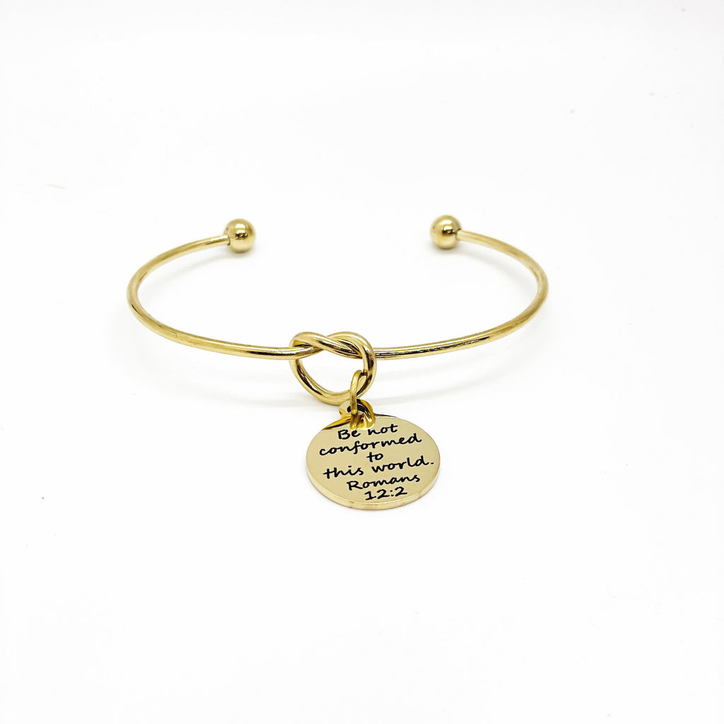 Faith Gift, Be Not Conformed To The World Charm Bracelet, Romans 12 2, Faith Jewelry, Scripture Gift, Faith Charm, Scripture Quote