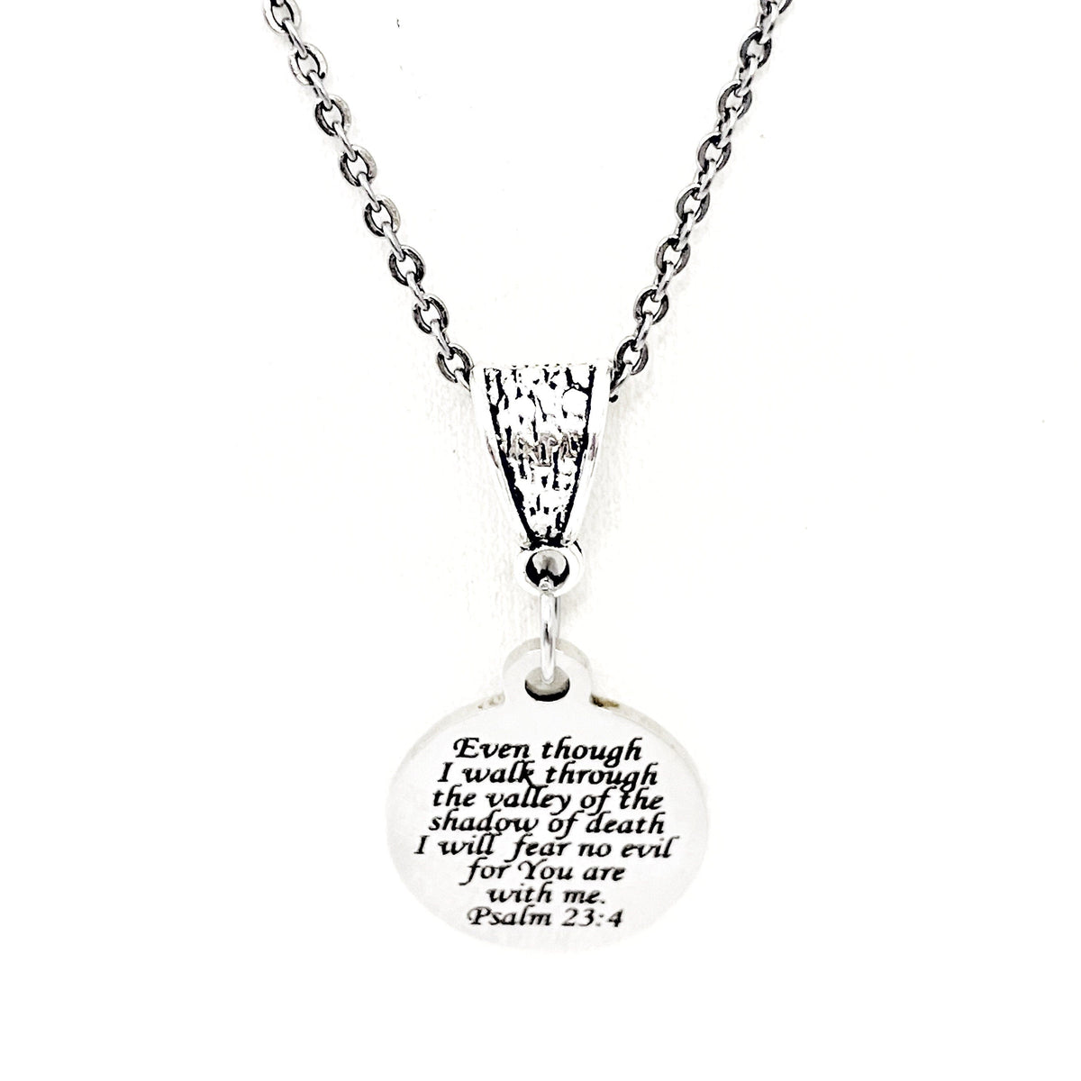 Scripture Gift, Psalm 23 4 Necklace, 23rd Psalm, The Lord Is With Me, I Will Fear No Evil, Scripture Necklace, Faith Gift, Faith Jewelry