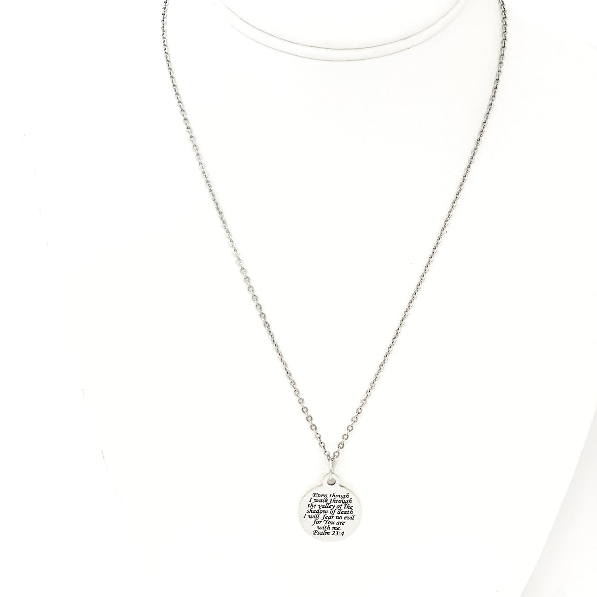 Faith Gift, Psalm 23 4 Necklace, 23rd Psalm, The Lord Is With Me, I Will Fear No Evil, Scripture Necklace, Scripture Gift, Faith Jewelry