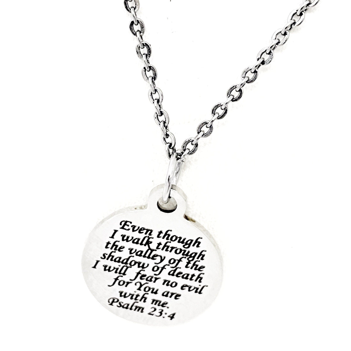 Faith Gift, Psalm 23 4 Necklace, 23rd Psalm, The Lord Is With Me, I Will Fear No Evil, Scripture Necklace, Scripture Gift, Faith Jewelry