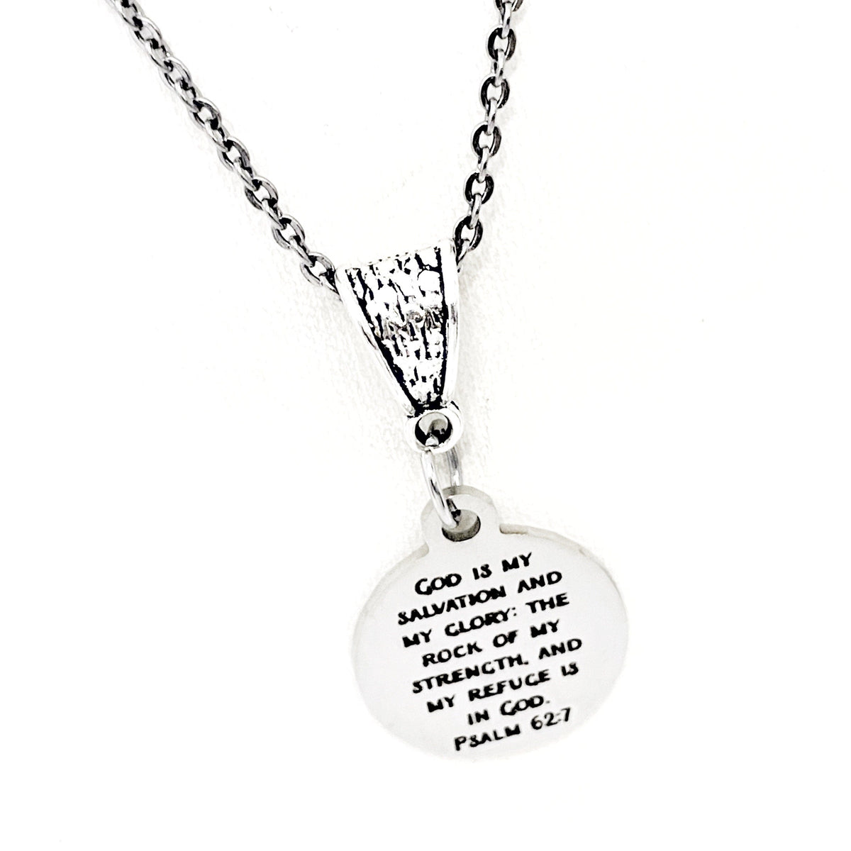 Faith Gift, God Is My Salvation And My Glory Necklace, Psalm 62 7, Scripture Gift, Scripture Jewelry, Faith Jewelry, Gift For Her