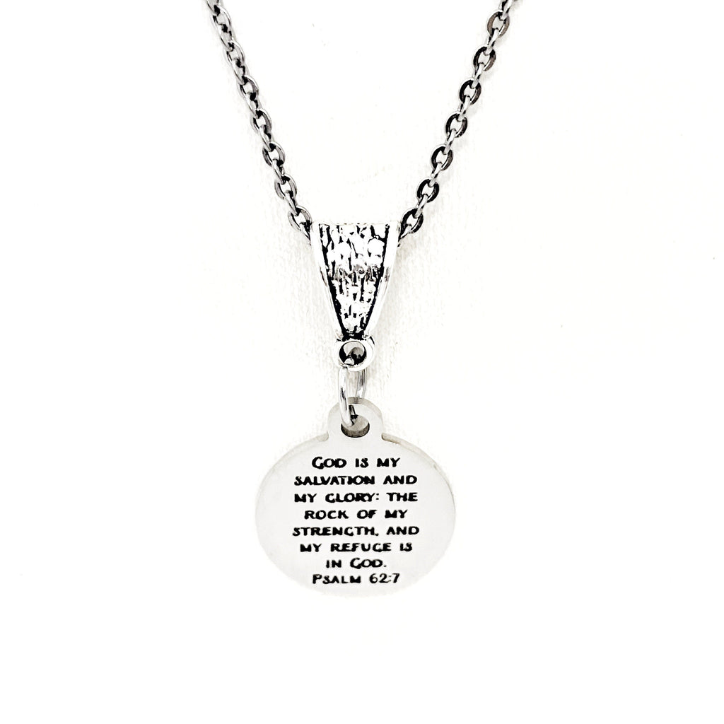 Faith Gift, God Is My Salvation And My Glory Necklace, Psalm 62 7, Scripture Gift, Scripture Jewelry, Faith Jewelry, Gift For Her