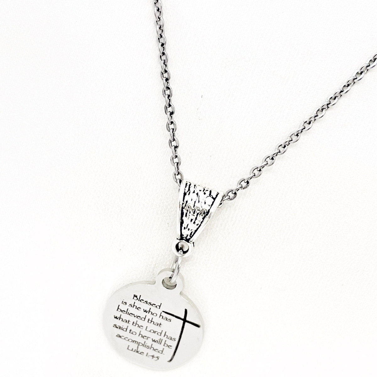 Faith Gift, Blessed Is She Who Has Believed Necklace, Luke 1 4 and 6, Scripture Gift, Scripture Jewelry, Faith Jewelry, Gift For Her