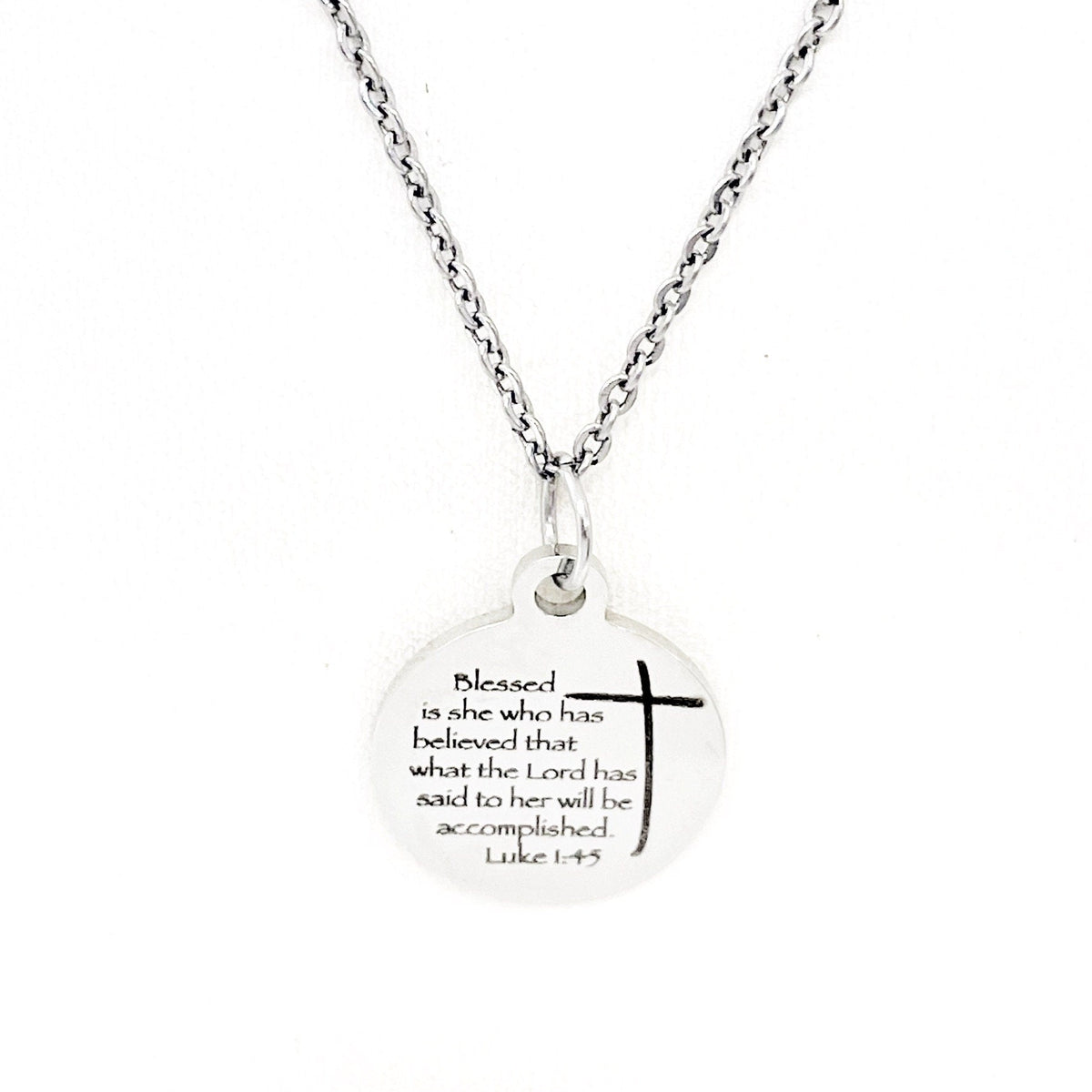 Faith Gift, Blessed Is She Who Has Believed Necklace, Luke 1 4 and 6, Scripture Gift, It Will Be Done, Faith Jewelry, Gift For Her