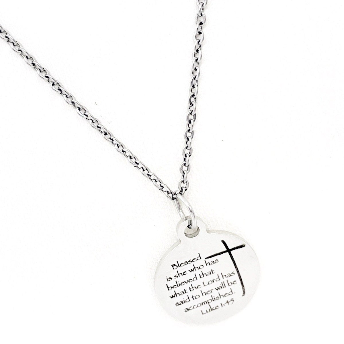 Faith Gift, Blessed Is She Who Has Believed Necklace, Luke 1 4 and 6, Scripture Gift, It Will Be Done, Faith Jewelry, Gift For Her