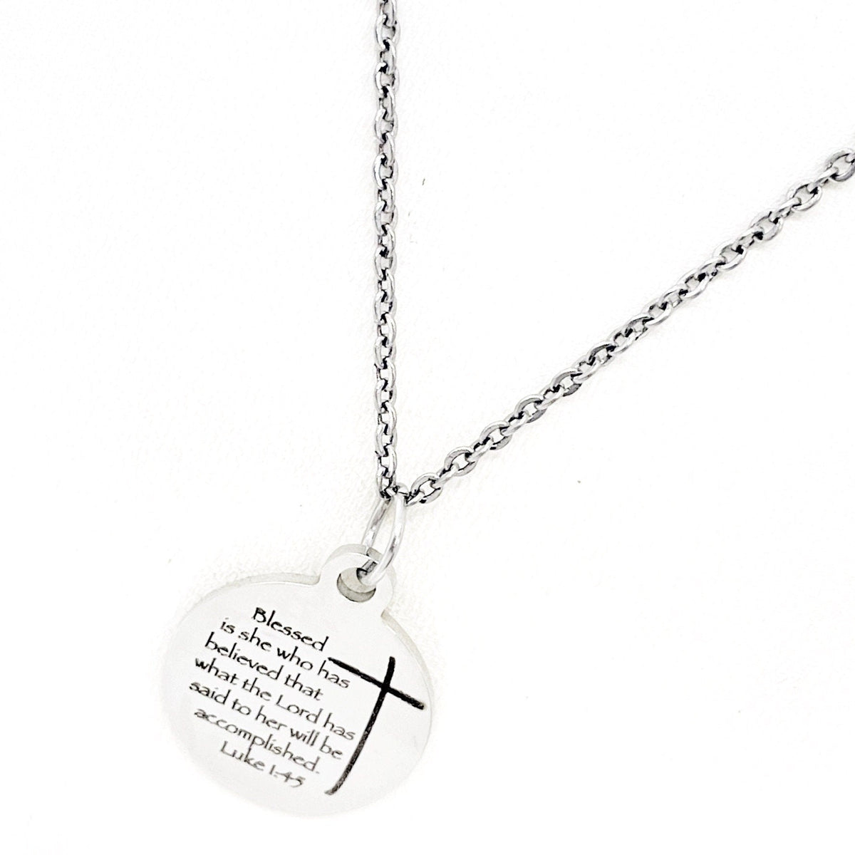 Faith Gift, Blessed Is She Who Has Believed Necklace, Luke 1 4 and 6, Scripture Gift, It Will Be Done, Faith Jewelry, Gift For Her