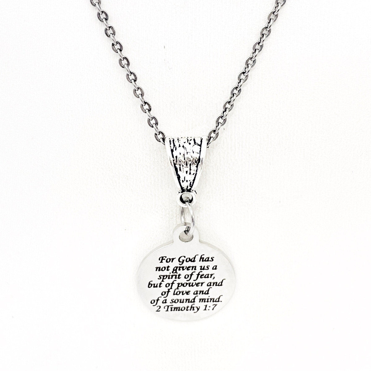 Faith Gift, God Has Given us a Spirit of Power Love and Sound Mind, Necklace, 2 Timothy 1 7, Scripture Gift, Faith Jewelry, Gift For Her