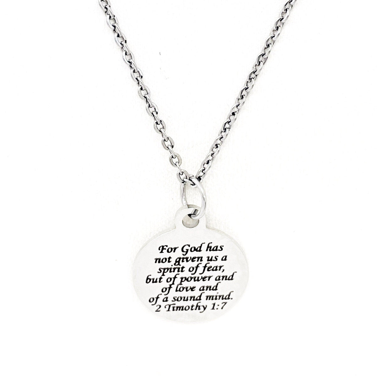 Faith Gift, God Has Given us a Spirit of Power Love and Sound Mind, Necklace, 2 Timothy 1 7, Scripture Gift, Faith Jewelry, Gift For Her