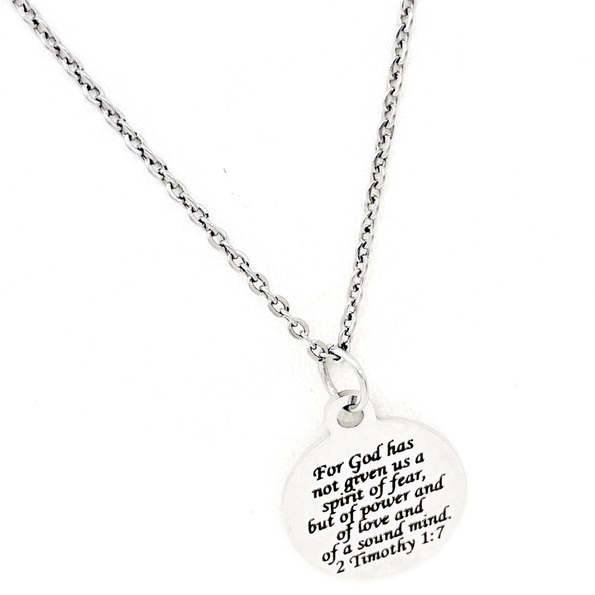 Faith Gift, God Has Given us a Spirit of Power Love and Sound Mind, Necklace, 2 Timothy 1 7, Scripture Gift, Faith Jewelry, Gift For Her