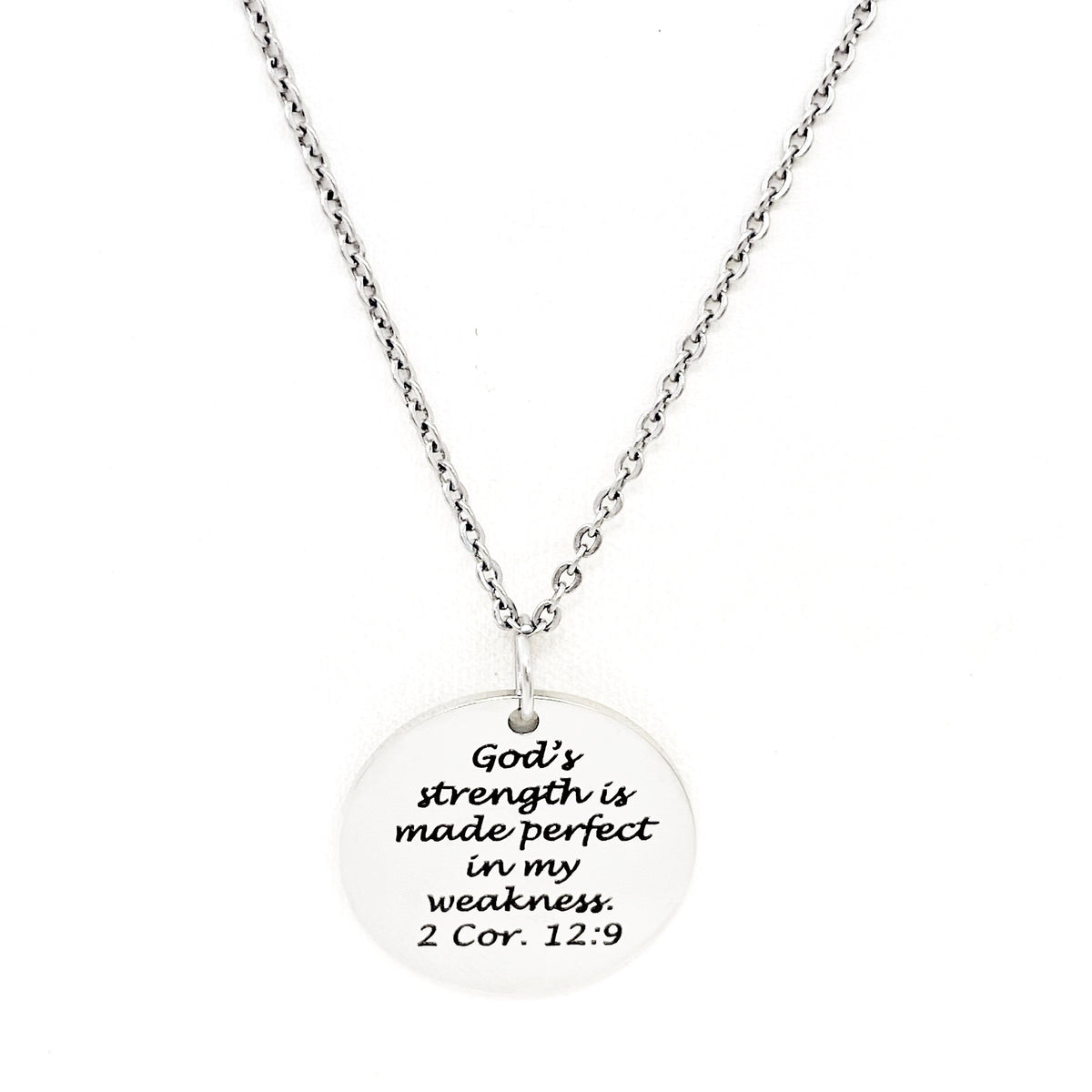 Faith Gift, Gods Strength Is Made Perfect In My Weakness Necklace, 2 Corinthians 12 9, Scripture Gift, Faith Jewelry, Gift For Her