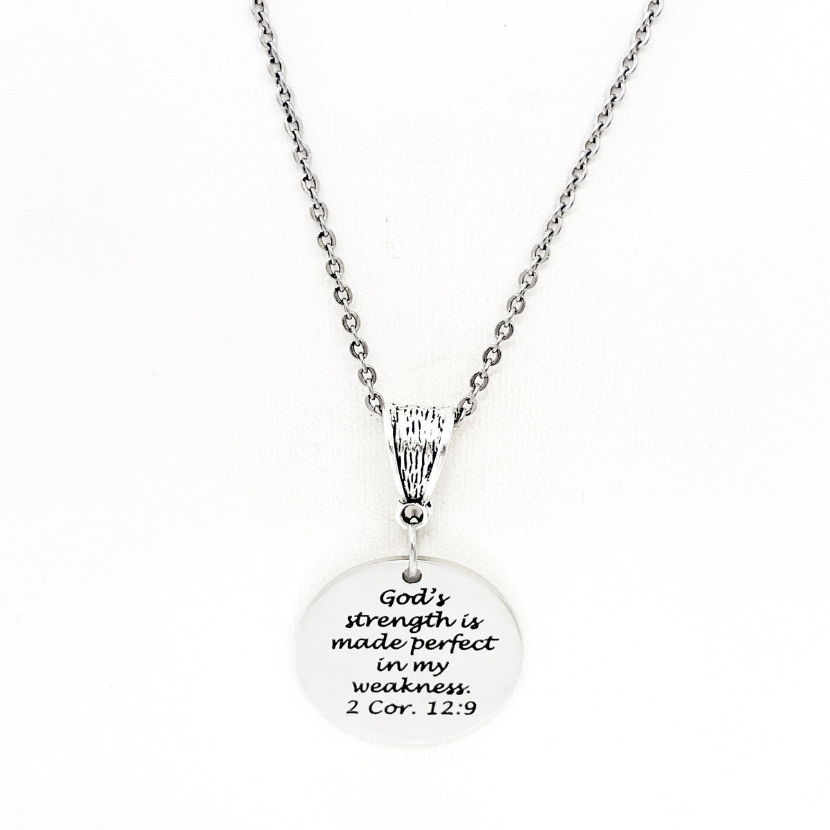Faith Gift, Gods Strength Is Made Perfect In My Weakness Necklace, 2 Corinthians 12 9, Scripture Gift, Faith Jewelry, Gift For Her