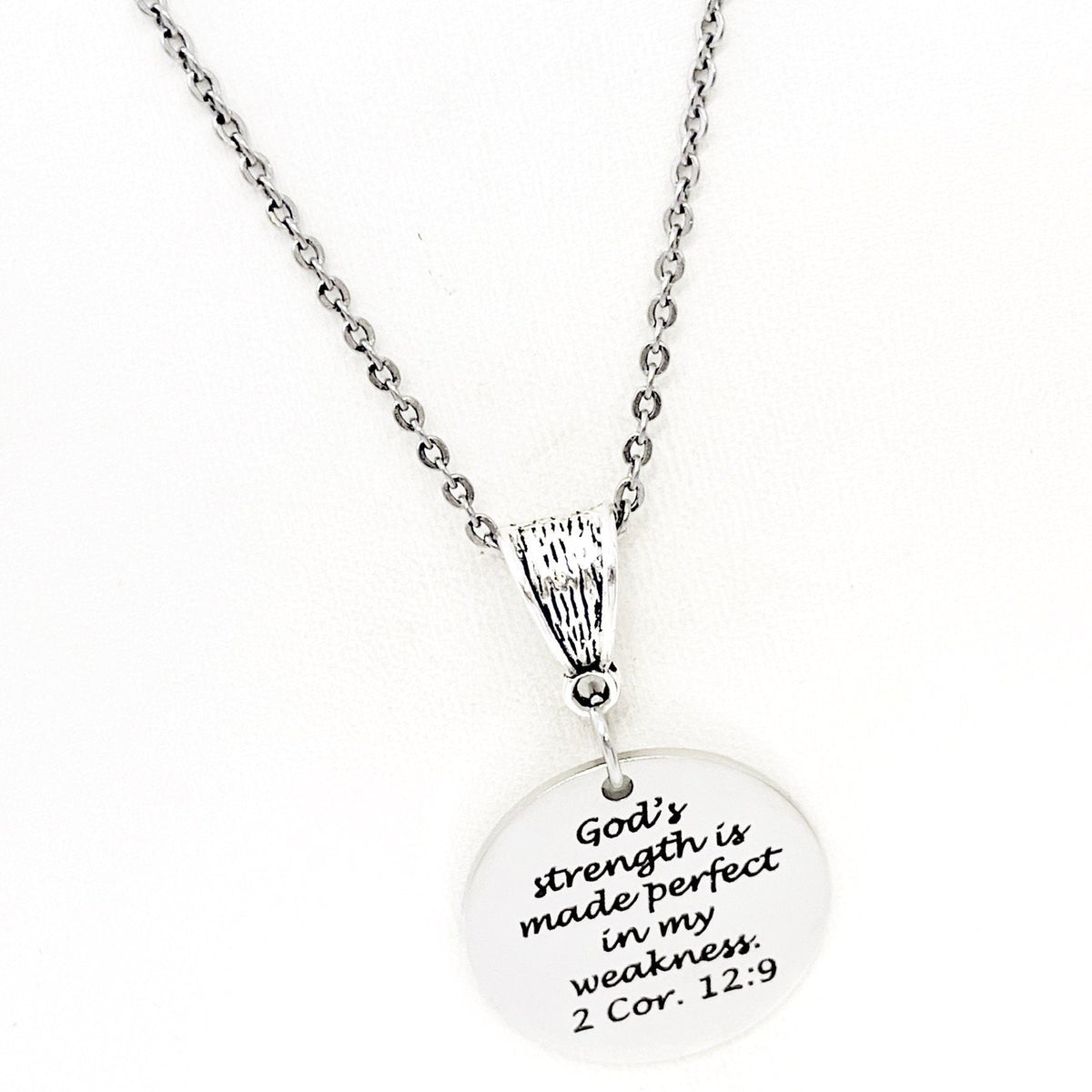 Faith Gift, Gods Strength Is Made Perfect In My Weakness Necklace, 2 Corinthians 12 9, Scripture Gift, Faith Jewelry, Gift For Her