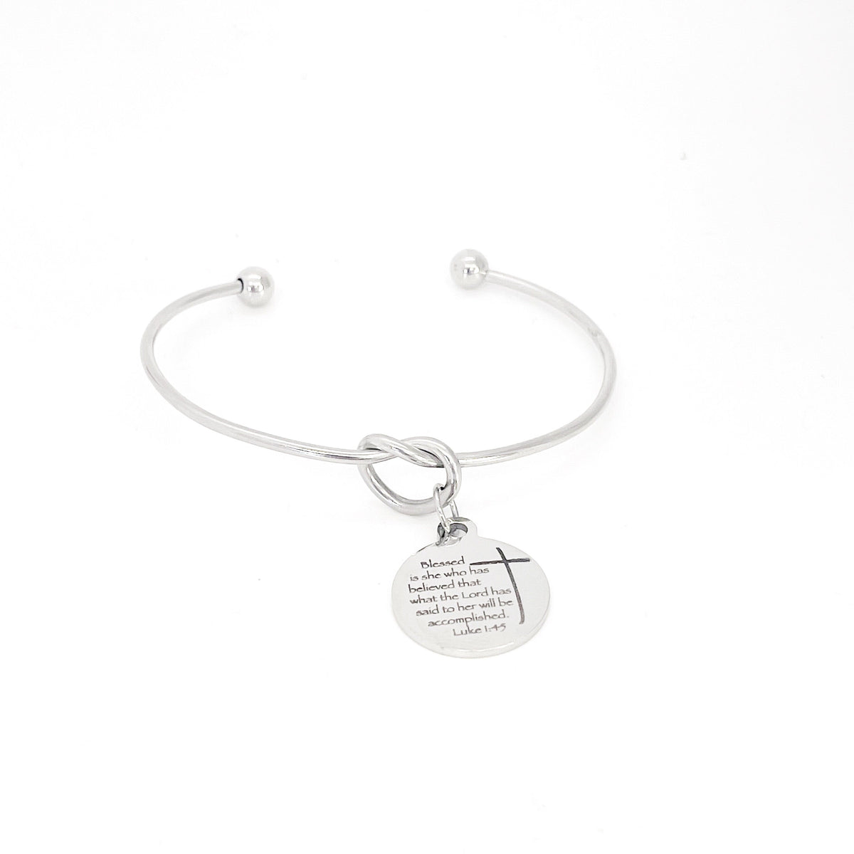 Scripture Gift, Blessed Is She Who Has Believed Charm Bracelet, Luke 1 4 and 5, Charm Bangle, Graduation Gift, Faith Gift, Christian Jewelry