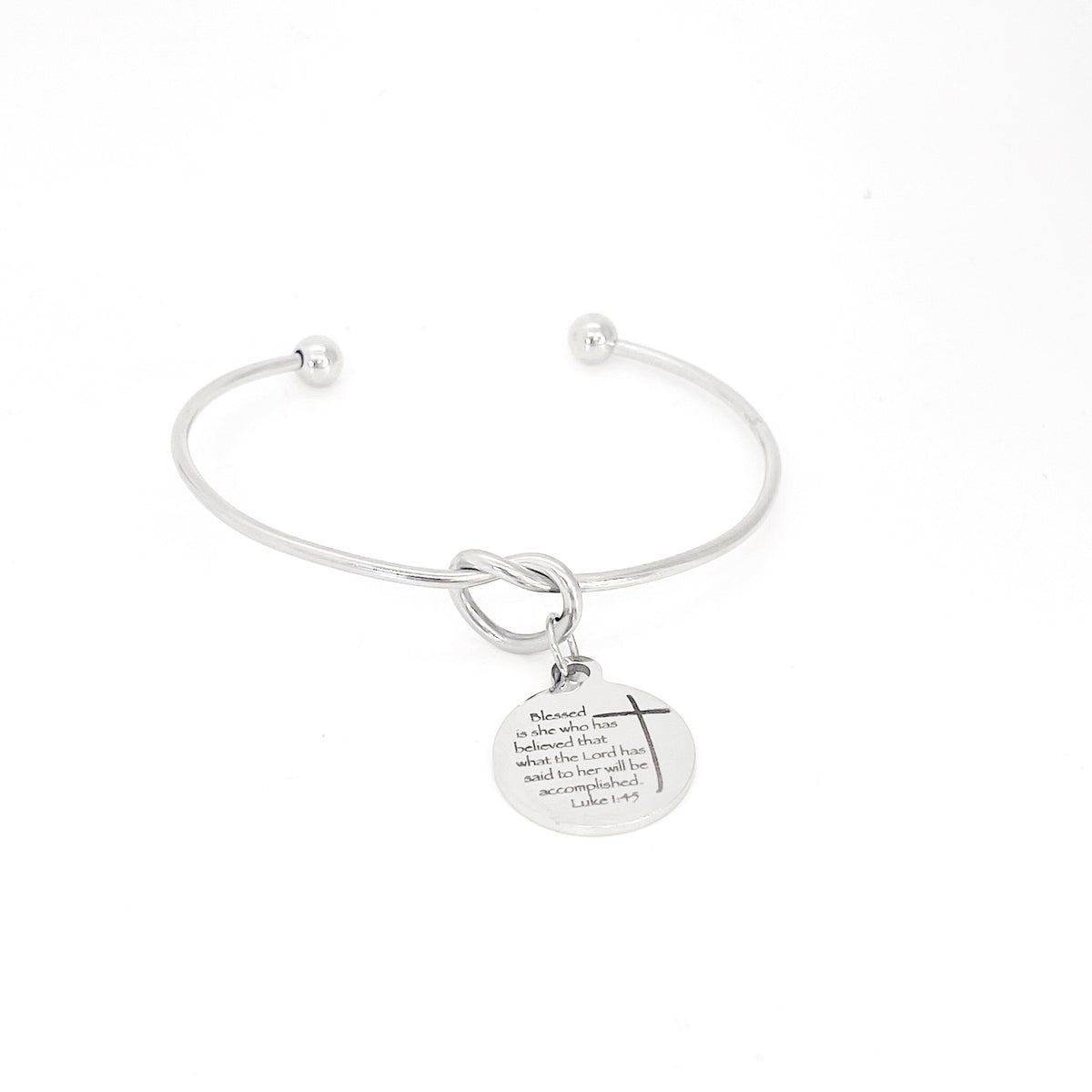 Scripture Gift, Blessed Is She Who Has Believed Charm Bracelet, Luke 1 4 and 5, Charm Bangle, Graduation Gift, Faith Gift, Christian Jewelry