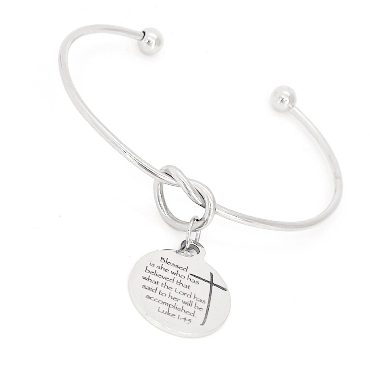 Scripture Gift, Blessed Is She Who Has Believed Charm Bracelet, Luke 1 4 and 5, Charm Bangle, Graduation Gift, Faith Gift, Christian Jewelry