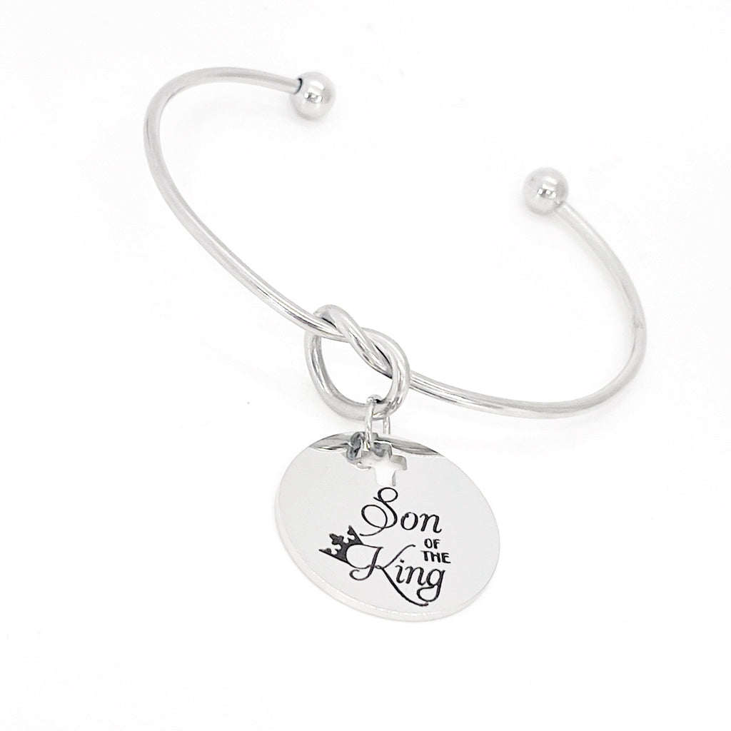 Scripture Gift, Son of the King Charm Bracelet, Baptism Gift, Charm Bangle, Graduation Gift, Faith Gift, Christian Jewelry