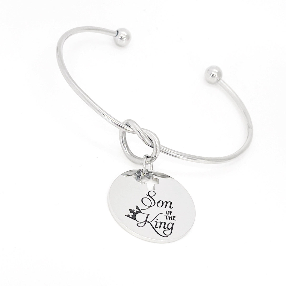Scripture Gift, Son of the King Charm Bracelet, Baptism Gift, Charm Bangle, Graduation Gift, Faith Gift, Christian Jewelry