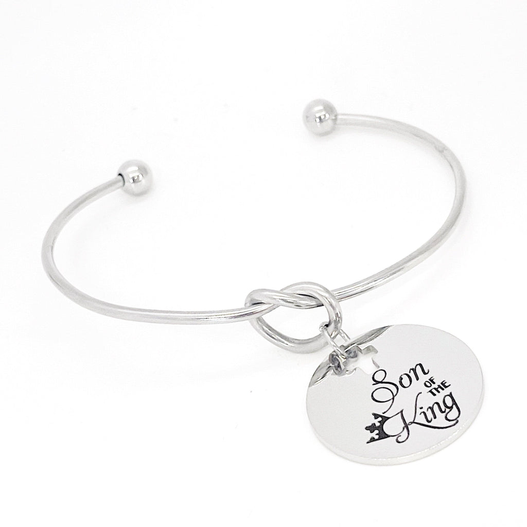 Scripture Gift, Son of the King Charm Bracelet, Baptism Gift, Charm Bangle, Graduation Gift, Faith Gift, Christian Jewelry