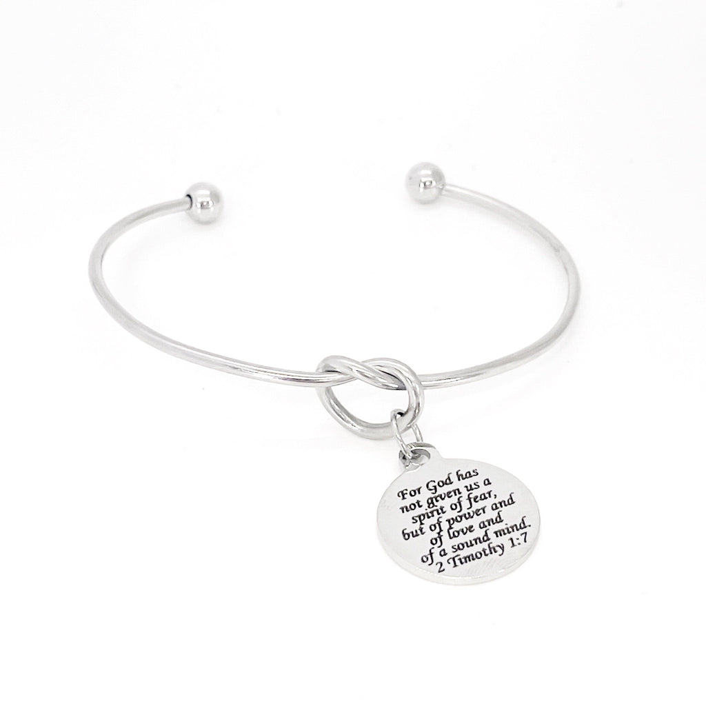 “God Gives Us Power, Love and a Sound Mind” Charm Bracelet — 2 Timothy 1:7